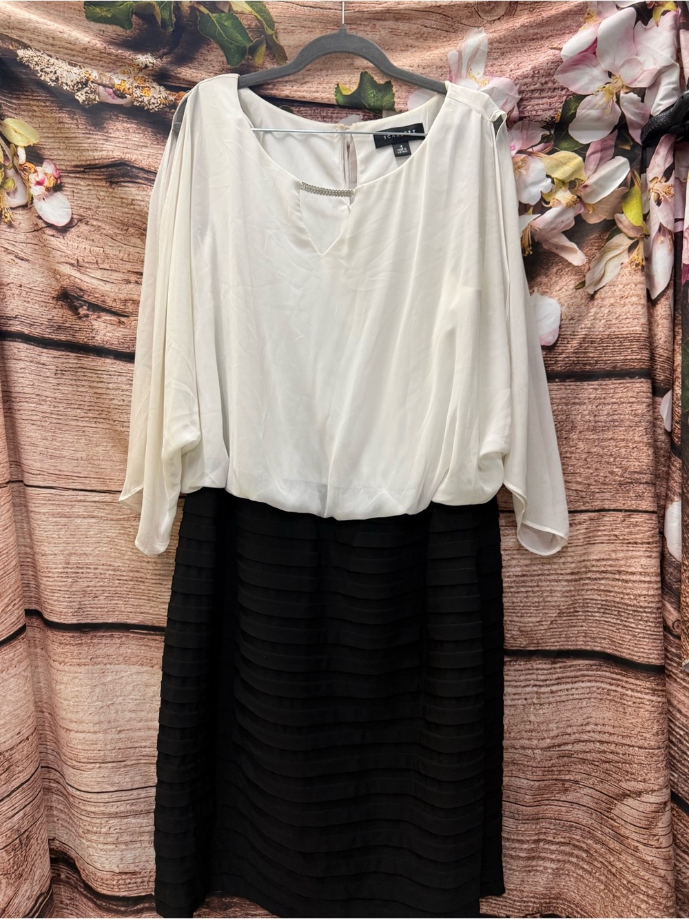 Two-Tone Dress with Blouson Top